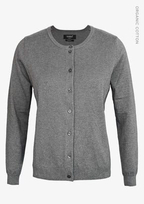 AW25 NEWS 0002 Brighton Cardigan Women Grey Melange Front